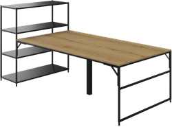 Flexwall front aanbouwtafel 75 hg met 1 poot, 200 x 119 cm