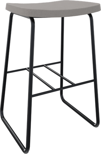 Forza kruk op sledeframe zonder rugleuning, Ø 19/12 mm, zithoogte 62 cm, zitting gestoffeerd 5 cm