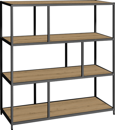 Flexwall frame 124 hg x 119 br x 43 dp, indeling 6-vaks inclusief 4 legborden