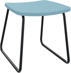 Forza kruk op sledeframe zonder rugleuning, Ø 19/12 mm, zithoogte 46 cm, zitting gestoffeerd 3 cm