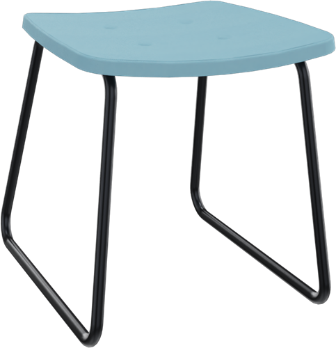 Forza kruk op sledeframe zonder rugleuning, Ø 19/12 mm, zithoogte 46 cm, zitting gestoffeerd 3 cm