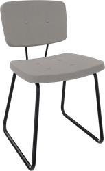 Forza sledeframe zonder armleuning, Ø 19/12 mm, zithoogte 46 cm, zitting en rug stof 5 cm