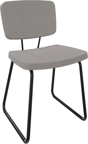 Forza sledeframe zonder armleuning, Ø 19/12 mm, zithoogte 46 cm, zitting en rug stof 5 cm