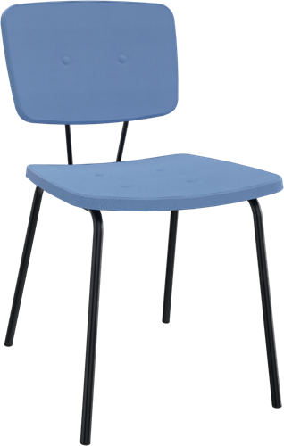 Forza 4-poots zonder armleuning, Ø 19/12 mm, zithoogte 46 cm, zitting en rug stof 3 cm