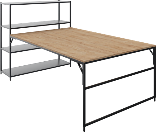 Flexwall front aanbouwtafel 75 hg met 1 poot, 160 x 119 cm