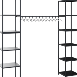 Flexwall garderobestang 119 cm breed, incl. 12 metalen hangers, tbv ophangen tussen 2 frames