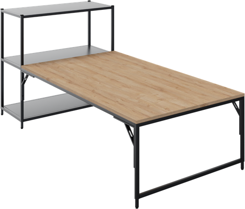 Flexwall front aanbouwtafel 46 hg met 1 poot, 200 x 80 cm
