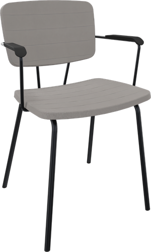 Forza 4-poots met zwarte opdek armleggers, Ø 19/12 mm, zithoogte 46 cm, zitting en rug stof 3 cm