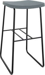 Forza kruk op sledeframe zonder rugleuning, Ø 19/12 mm, zithoogte 82 cm, zitting gestoffeerd 5 cm