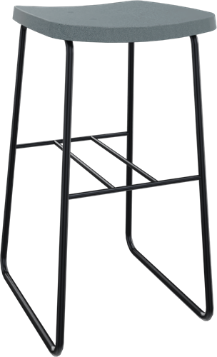 Forza kruk op sledeframe zonder rugleuning, Ø 19/12 mm, zithoogte 82 cm, zitting gestoffeerd 5 cm