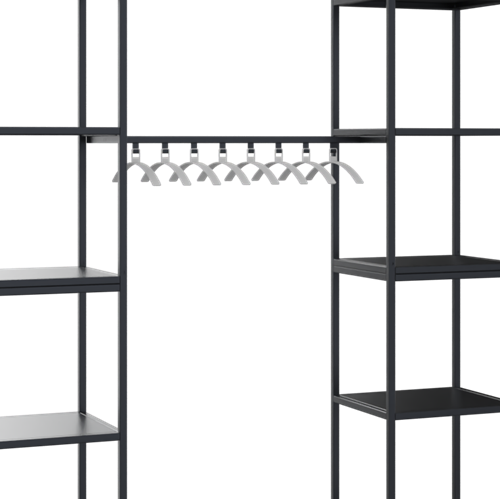 Flexwall garderobestang 80 cm breed, inclusief 8 metalen hangers, tbv ophangen tussen 2 frames