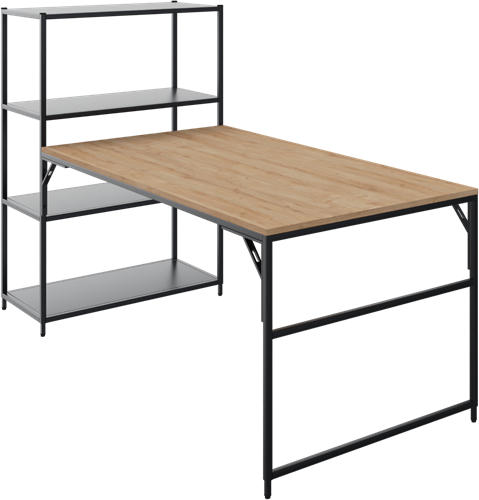 Flexwall front aanbouwtafel 75 hg met 1 poot, 120 x 80 cm