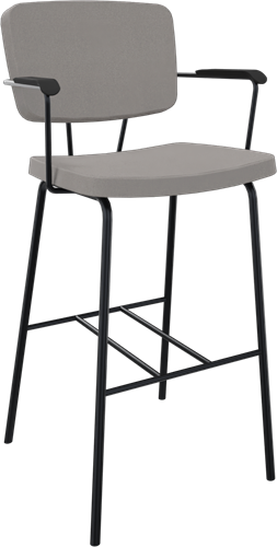 Forza 4-poots met zwarte opdek armleggers, Ø 19/12 mm, zithoogte 62 cm, zitting en rug stof 5 cm