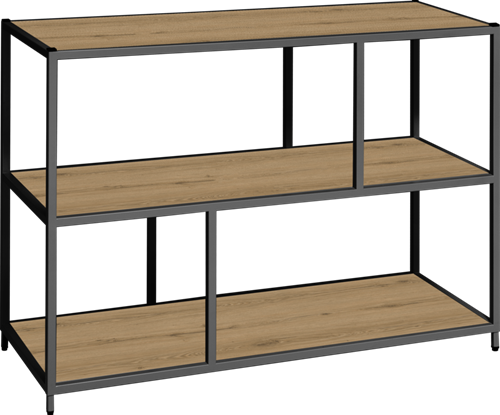 Flexwall frame 85 hg x 119 br x 43 dp, indeling 4-vaks en inclusief 3 legborden