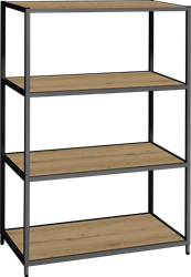 Flexwall frame 124 hg x 80 br x 43 dp, indeling 3-vaks en inclusief 4 legborden