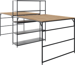 Flexwall 2 x front aanbouwtafel 110 hg met 1 poot, 120 x 119 cm