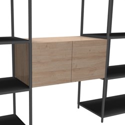 Flexwall tussenhangend opbergelement 76 br x 36 hg x 43 dp, 1-vak met 2x draaideur, push to open