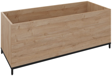 Flexwall plantenbak 1OH op metalen 4-poots sokkel 119 br x 46 hg x 43 dp