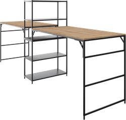 Flexwall 2 x front aanbouwtafel 110 hg met 1 poot, 120 x 80 cm