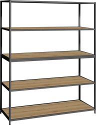 Flexwall frame 165 hg x 119 br x 43 dp, 4-vaks inclusief 5 legborden