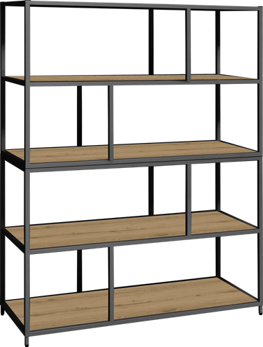 Flexwall frame 165 hg x 119 br x 43 dp, 8-vaks inclusief 5 legborden