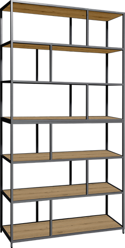 Flexwall frame 244 hg x 119 br x 43 dp, 12-vaks inclusief 7 legborden