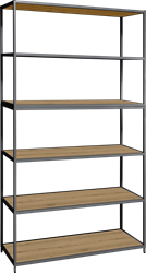 Flexwall frame 204 hg x 119 br x 43 dp, 5-vaks inclusief 6 legborden