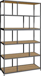 Flexwall frame 204 hg x 119 br x 43 dp, 10-vaks inclusief 6 legborden