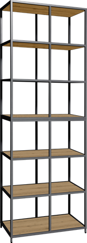 Flexwall frame 244 hg x 80 br x 43 dp, 12-vaks inclusief 7 legborden