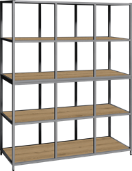 Flexwall frame 165 hg x 119 br x 43 dp, 12-vaks inclusief 5 legborden