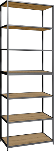 Flexwall frame 244 hg x 80 br x 43 dp, 6-vaks inclusief 7 legborden