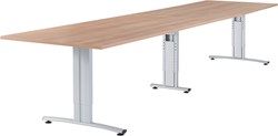Basic vergadertafel met koppelpoot 360 x 80 cm, instelbaar 62 - 86 cm