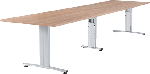 Basic vergadertafel met koppelpoot 360 x 90 cm, instelbaar 62 - 86 cm