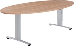 Basic vergadertafel ellipsvorm 240 x 120 cm, instelbaar 62 - 86 cm