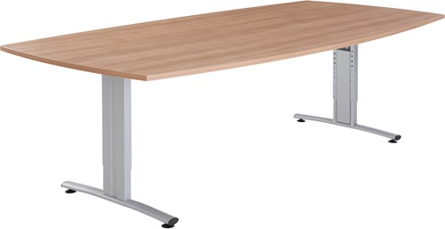Basic vergadertafel tonvorm 200 x 80/100 cm, instelbaar 62 - 86 cm