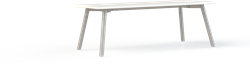 Huislijn corner bijzettafel recht 120 x 60 cm, op 4-poots onderstel Ø38 mm, hoogte 42 cm