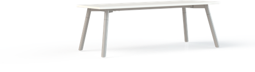 Huislijn corner bijzettafel recht 120 x 60 cm, op 4-poots onderstel Ø38 mm, hoogte 42 cm
