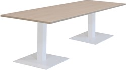 Kolom tafel recht 240 x 100 cm, 2 vierkante voeten 50 x 50 cm, vaste hoogte 75 cm