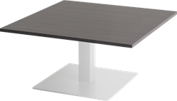 Huislijn pipe lounge tafel vierkant 80 x 80 cm, op kolom, hoogte 42 cm