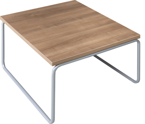 Huislijn alfa Lounge bijzettafel vierkant, 80 x 80 cm, sledeframe draadstaal Ø11 mm, hoogte 45 cm