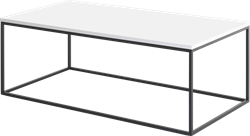 Huislijn frame Lounge tafel, recht 120 x 60 cm, op gelast frame 15 mm, hoogte 42 cm
