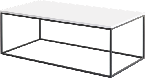 Huislijn frame Lounge tafel, recht 120 x 60 cm, op gelast frame 15 mm, hoogte 42 cm