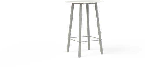 Corner tafel Ø80 cm, 4-poots onderstel Ø5 cm, hoogte 110 cm