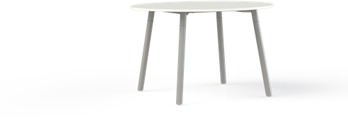 Corner tafel Ø80 cm, 4-poots onderstel Ø5 cm, hoogte 75 cm