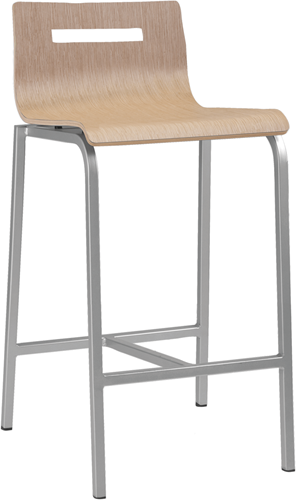 Oscar 4-poots barkruk medium model, vierkant frame 20 x 20 mm, zithoogte 62 cm