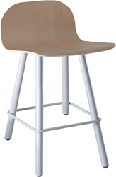 Carvi 4-poots barkruk medium model, metalen frame Ø38 mm, zithoogte 62 cm