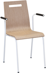 Oscar 4-poots stoel met armleggers, rond frame Ø19 mm, zithoogte 46 cm
