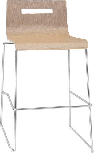 Oscar slede frame barkruk medium model, draadstaal Ø11 mm, zithoogte 62 cm