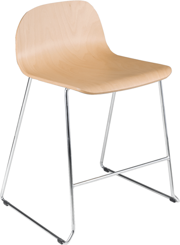 Carvi slede frame barkruk medium model, draadstaal Ø11 mm, zithoogte 62 cm, stapelbaar