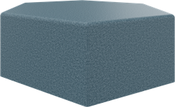 Poef, zeshoek 120 cm, hoogte 48 cm